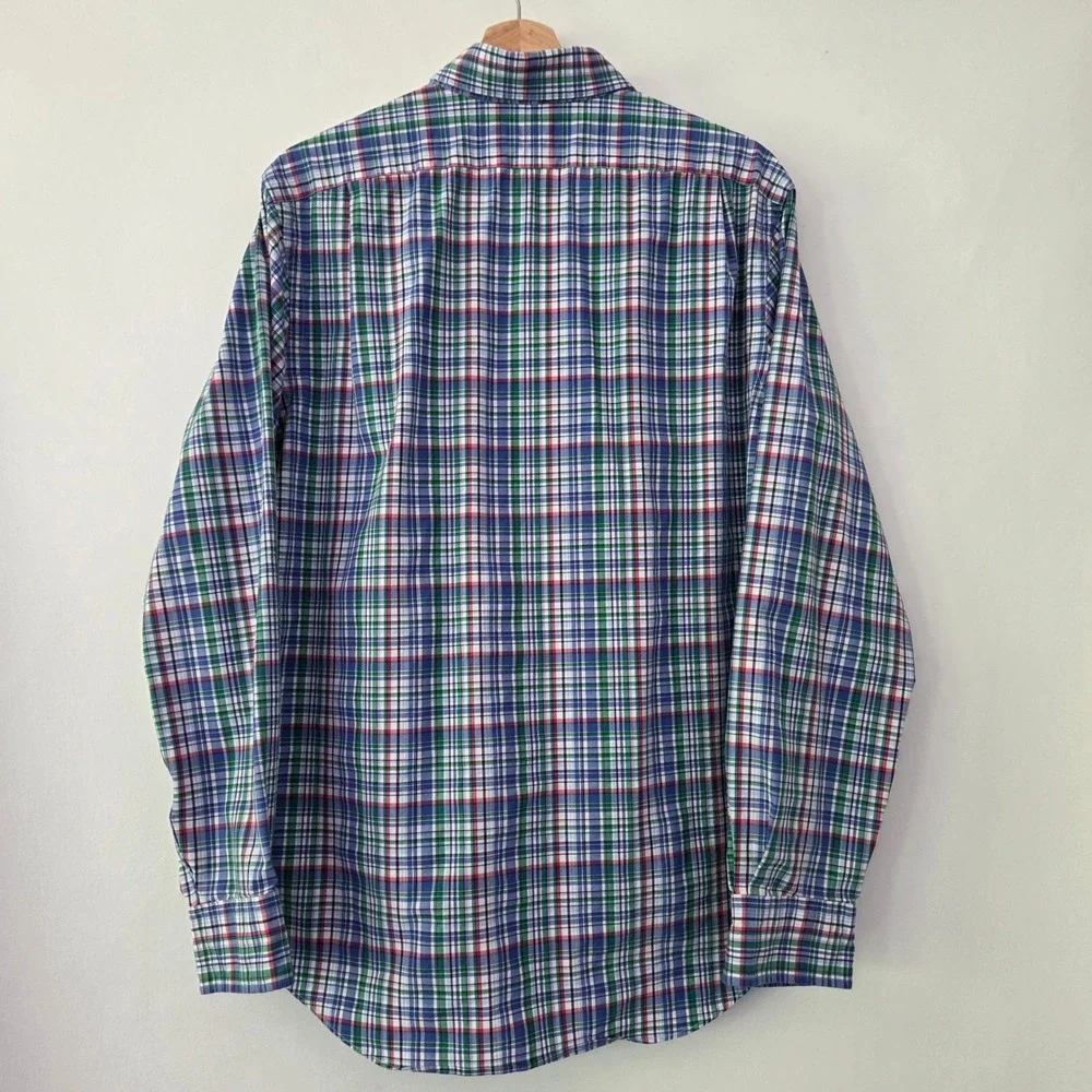 Polo Ralph Lauren Button‎ Down Shirt Multicolor Plaid Classic Fit Mens Large